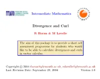 Divergence and Curl