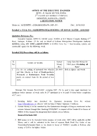 Office of the Executive Engineer Bppd – Ii, E&Am Sector, Kmda 2