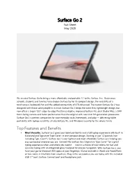 Surface Go 2 Fact Sheet May 2020