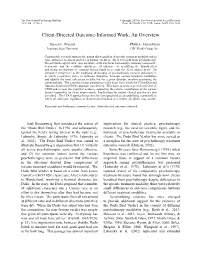 Client-Directed Outcome-Informed Work: an Overview