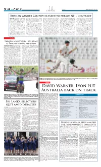 David Warner, Lyon Put Australia Back on Track