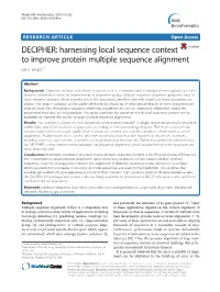 DECIPHER: Harnessing Local Sequence Context to Improve Protein Multiple Sequence Alignment Erik S