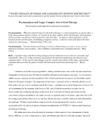 Psychoanalysis and Tango: Complex Arts of Grief Therapy Psychoanalysis and Tango Dancing During This Pandemic