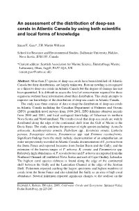 An Assessment of the Distribution of Deep-Sea Corals in Atlantic Canada by Using Both Scientiﬁc and Local Forms of Knowledge