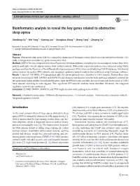 Bioinformatics Analysis to Reveal the Key Genes Related to Obstructive Sleep Apnea