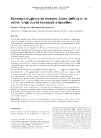 Enhanced Frugivory on Invasive Silene Latifolia in Its Native Range Due to Increased Oviposition