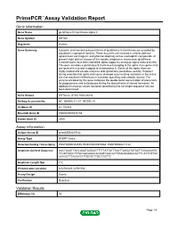 Primepcr™Assay Validation Report