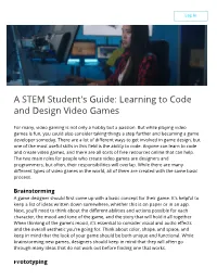 STEM Student's Guide: Learning to Code and Design Video Games