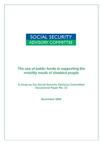 The Use of Public Funds in Supporting the Mobility Needs of Disabled People