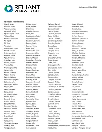 Updated As of May 2018 Participant Provider Name Abend, Susan