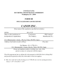 CANON INC. (Exact Name of the Registrant As Specified in Its Charter)