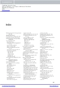 Core Topics in Mechanical Ventilation Edited by Iain Mackenzie Index More Information
