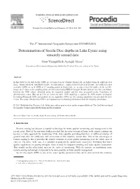 Determination of Secchi Disc Depths in Lake Eymir Using Remotely Sensed Data