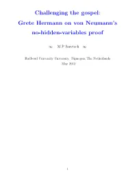 Grete Hermann on Von Neumann's No-Hidden-Variables Proof