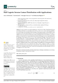 Half Logistic Inverse Lomax Distribution with Applications