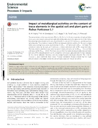 Impact of Metallurgical Activities on the Content of Trace Elements in the Spatial Soil and Plant Parts of Cite This: Environ