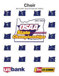 2018 OSAA Choir Program