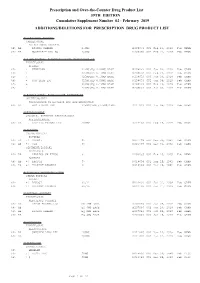 Additions and Deletions to the Drug Product List