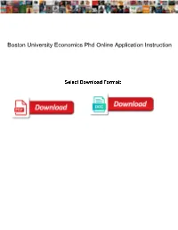 Boston University Economics Phd Online Application Instruction