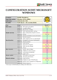 Configuration Audit Microsoft Windows