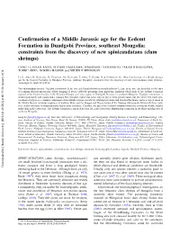 Confirmation of a Middle Jurassic Age for the Eedemt Formation In