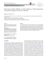Diptera: Dolichopodidae), with the Description of Four New Species