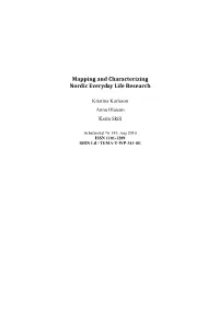 Mapping and Characterizing Nordic Everyday Life Research