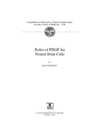Roles of PDGF for Neural Stem Cells