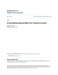 De-Orientalizing Classical Ballet in the Twenty-First Century