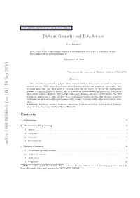 Distance Geometry and Data Science1