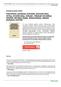Download Book // Positional Numeral Systems: Hexadecimal, Octal