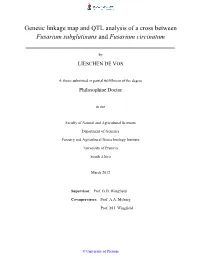 Genetic Linkage Map and QTL Analysis of a Cross Between Fusarium Subglutinans and Fusarium Circinatum