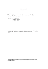Investigation Into the Impact of Integral Suppressor Configurations on the Pressure Levels Within the Suppressor