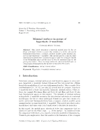 Minimal Surfaces in Germs of Hyperbolic 3–Manifolds 1 Introduction