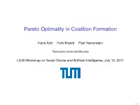 Pareto Optimality in Coalition Formation