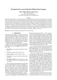Recognizing Non-Manual Signals in Filipino Sign Language