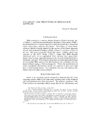 SCO GROUP V. IBM: the FUTURE of OPEN-SOURCE SOFTWARE