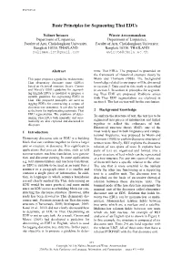 Basic Principles for Segmenting Thai Edus