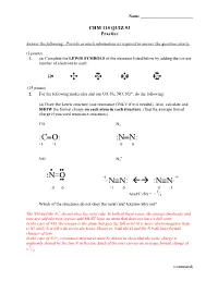 Chem 115 Quiz #4
