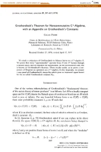 Grothendieck's Theorem for Noncommutative C*-Algebras, with an Appendix on Grothendieck's Constants I 4~ R)L &lt; K II U