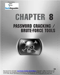 Password Cracking / Brute-Force Tools Password Cracking / Brute-Force Tools