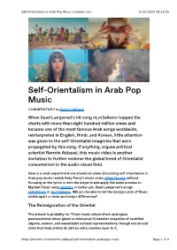 Self-Orientalism in Arab Pop Music | Norient.Com 6 Oct 2021 19:13:25