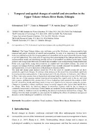 Temporal and Spatial Changes of Rainfall and Streamflow in the Upper Tekeze–Atbara River Basin, Ethiopia 1 Introduction