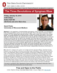 The Three Revolutions of Syngman Rhee
