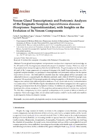 Venom Gland Transcriptomic and Proteomic