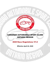 2020 CASC-OR Race Regulations V1.0