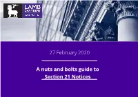 27 February 2020 a Nuts and Bolts Guide to Section 21 Notices