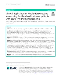 Clinical Application of Whole Transcriptome Sequencing for The