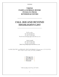 Fall 2020 and Beyond Highlights List ______