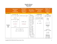 Harold's Physics “Cheat Sheet”